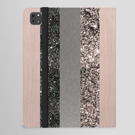 Blush Glitter Glam Stripes #1 (Faux Glitter) #shiny #decor #art #society6 iPad Folio Case