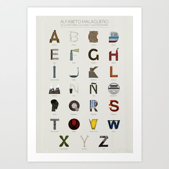 Alfabeto malagueño © Art Print