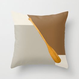 Neutral Colorblock With Paddle Throw Pillow