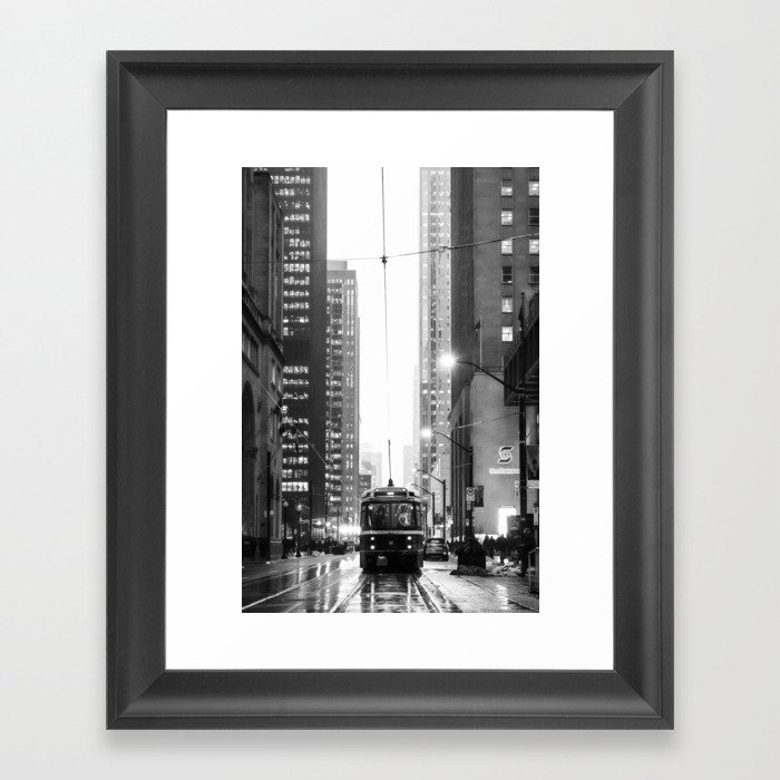 Memories of a streetcar street photography Toronto Downtown Framed Art Print