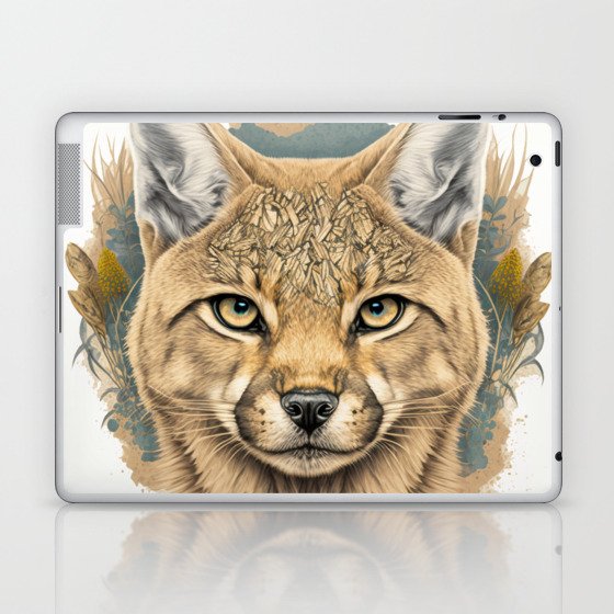  Unleashing the Wild: A Stunning African Wild Cat Design Laptop & iPad Skin