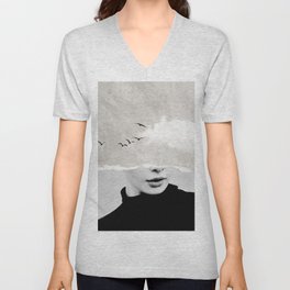 minimal collage /silence V Neck T Shirt