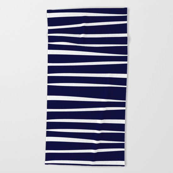 Blue- White- Stripe - Stripes - Marine - Maritime - Navy - Sea - Beach - Summer - Sailor 4 Beach Towel