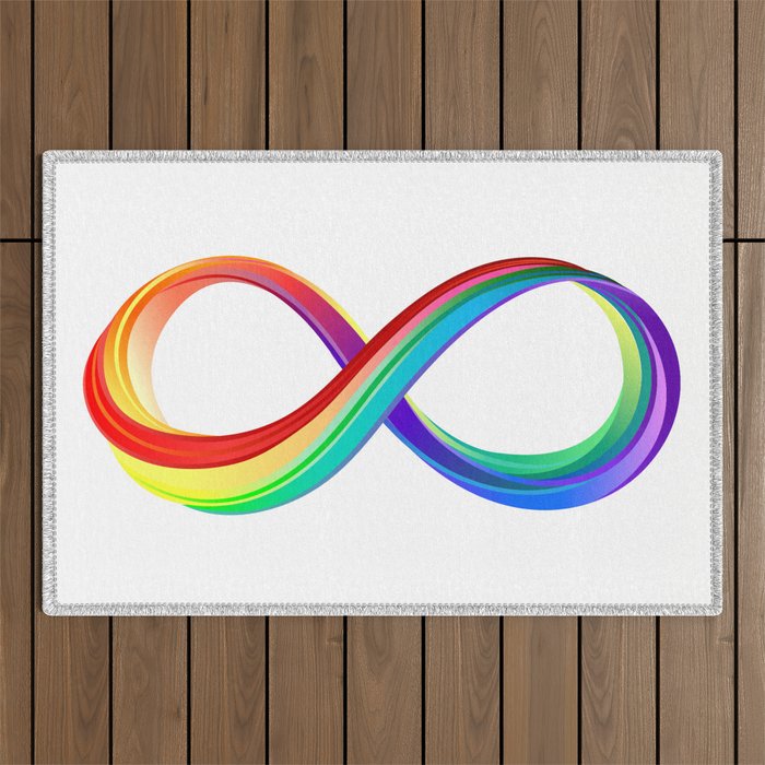 Layered Rainbow Infinity Symbol Outdoor Rug