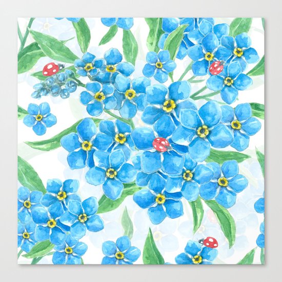 Forget me not seamless floral pattern Canvas Print