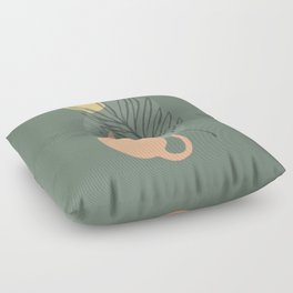 Abstraction minimal cat 21g green Floor Pillow