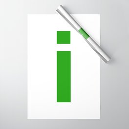 letter I (Green & White) Wrapping Paper