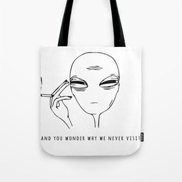 Alien smoking Tote Bag