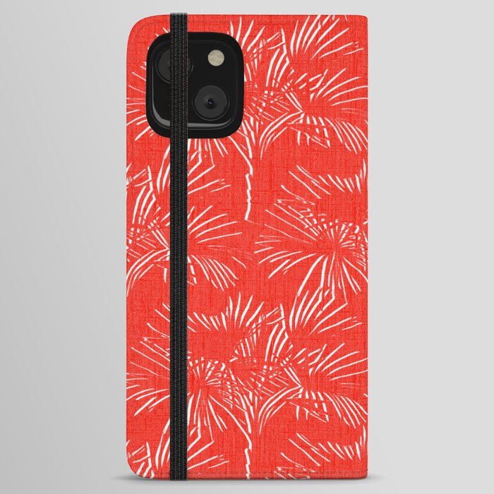 70’s Retro Palms Red iPhone Wallet Case