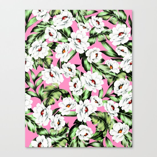 White Spring Flowers Canvas Print