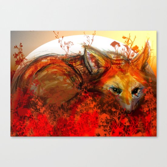 Fox in Sunset III Canvas Print