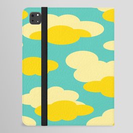 DAYDREAM FLUFFY YELLOW AND CREAM CLOUDS IN A TURQUOISE SKY iPad Folio Case