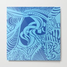 The Rhythm of My Heart Metal Print | Blue, Crazy, Rythmic, Water, Digital, Abstract, Wind, Bold, Ocean, Fun 