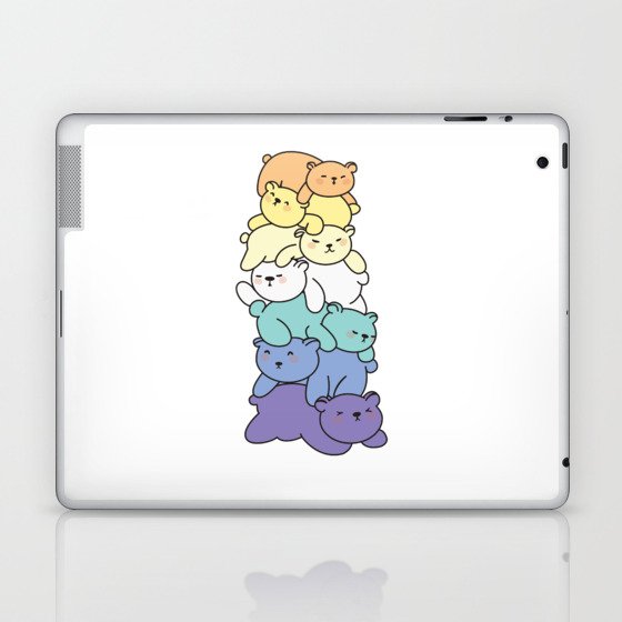 Genderfaun Flag Pride Lgbtq Cute Bear Pile Laptop & iPad Skin
