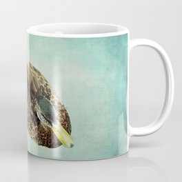 Brown Duck on Teal Blue Green Coffee Mug