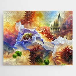 watercolor floral concept art Jigsaw Puzzle