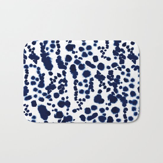 Navy Dalmatian Bath Mat