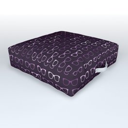 Purple Hipster Glasses Pattern Outdoor Floor Cushion