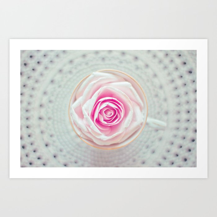 A Cup Of Rose Art Print
