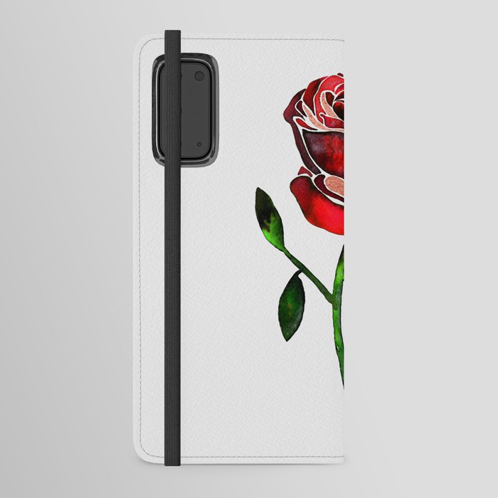 Rose with Rose Gold Android Wallet Case