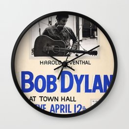 Vintage 1963 Bob Dylan Concert Poster Wall Clock