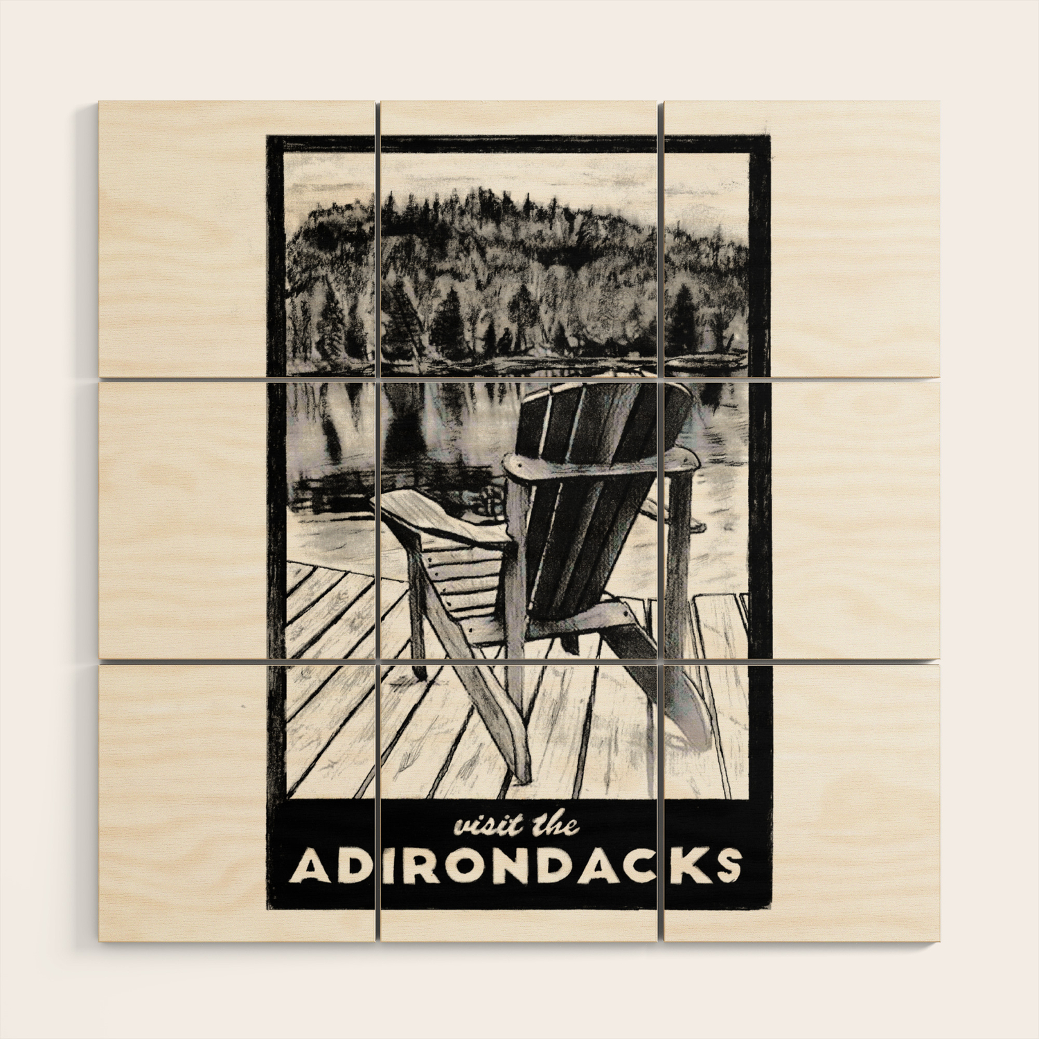 The Chair Original Adirondack Art Adirondacks Wall Art Decor Wood Wall Art By Darkmountainarts Society6