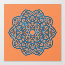 pattern mandala blue and orange Canvas Print