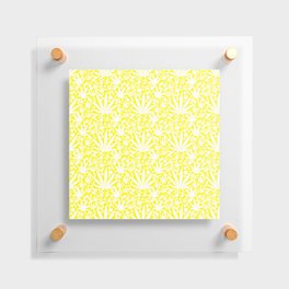 Yellow Cannabis Leaves And Flowers Floating Acrylic Print