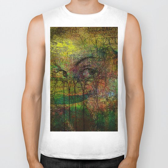 Abstract face Biker Tank