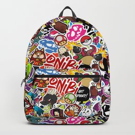 Stickerbomb Backpack | Cool, Food, Cute, Pattern, Sticker, Skull, Urban, Digital, Dinosaur, Darumao 