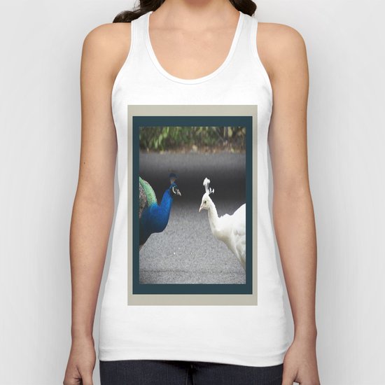 Mirror Image in Blue and White Unisex Tank Top