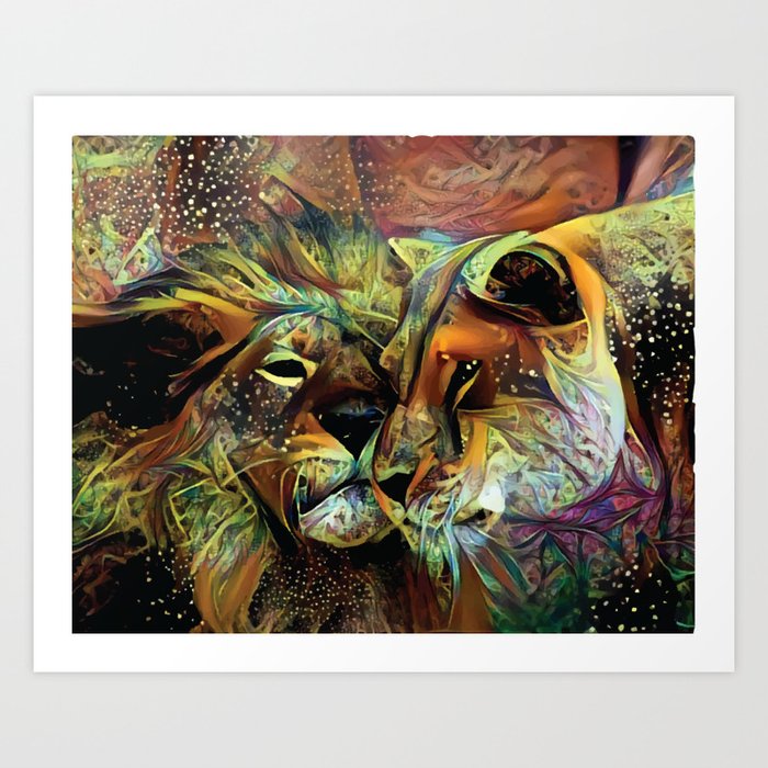 A tender moment in the wild Art Print