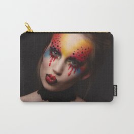Young female model with bloody eyes makeup Carry-All Pouch