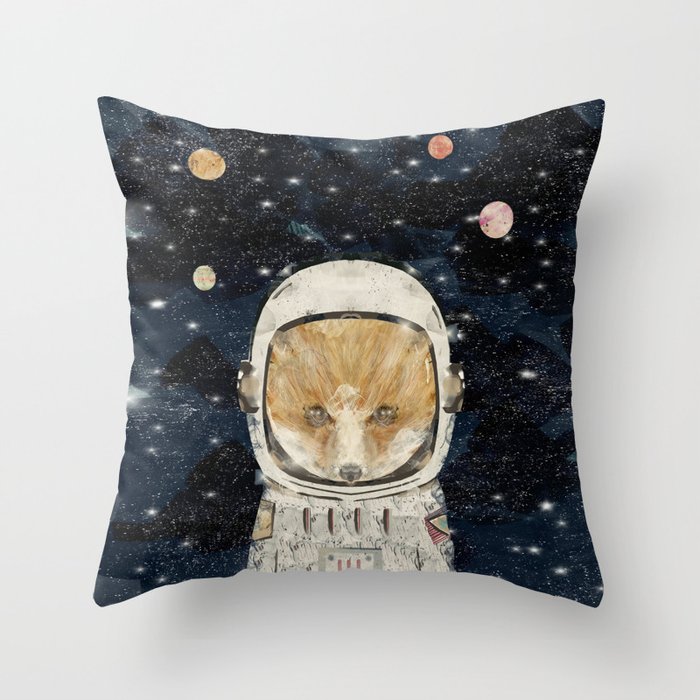 little space fox Throw Pillow
