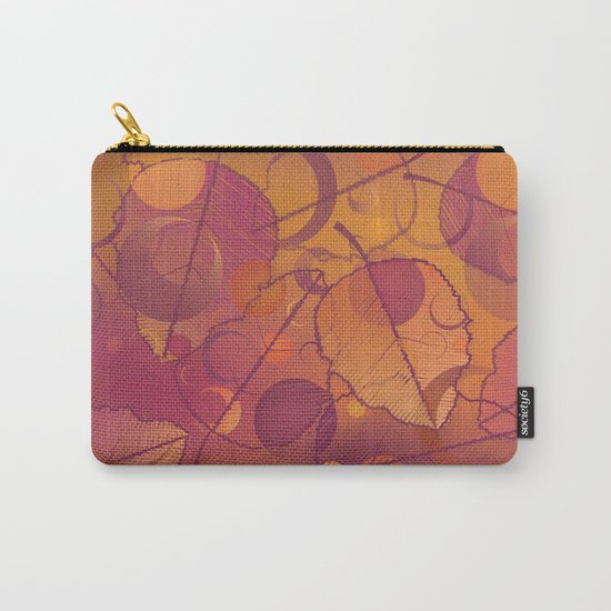 Floating Leaves Pattern III - Autumn, Pink Violet Carry-All Pouch