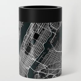 New York City Map of the United States - Dark Can Cooler