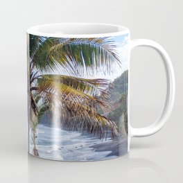 Black Sand Beaches and Palm trees Coffee Mug