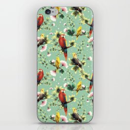 Tropical Exotic Red Birds Pattern Design iPhone Skin