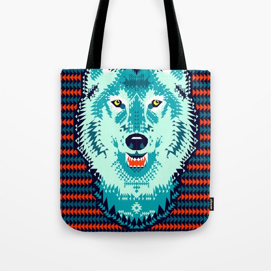 Geometric Wolf Tote Bag
