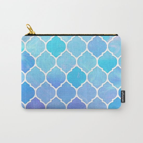 Blue and purple glass Moroccan print Carry-All Pouch