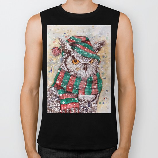 christmas owl Biker Tank