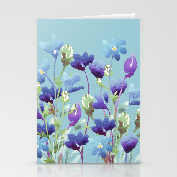 purple and blue flowers Stationery Cards