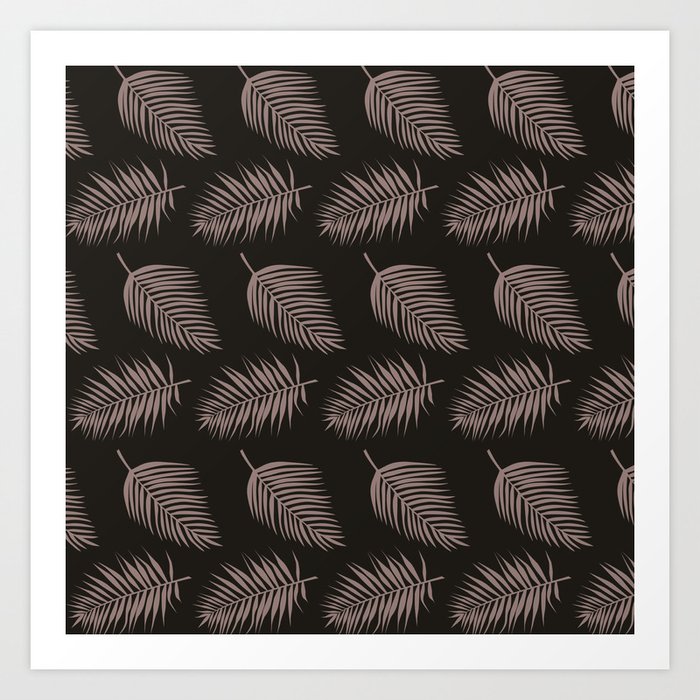 Brown Palm Leaf Pattern 08 Art Print