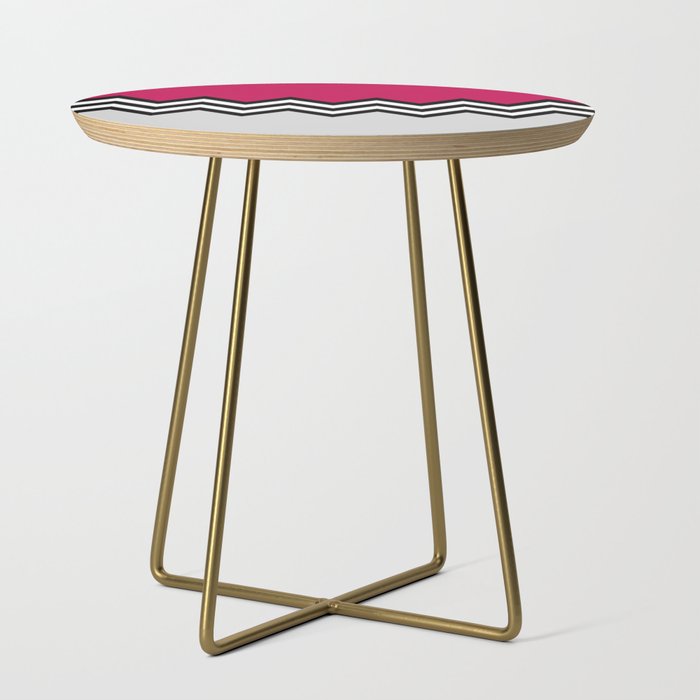 Black And White Zigzag Pattern 2 Side Table By Society6comanastasia Black And White Zigzag Pattern 2 Side Table
