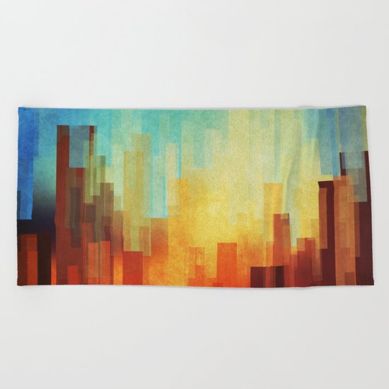 Urban sunset Beach Towel
