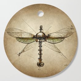 Steampunk mechanical Dragonfly no.1 Cutting Board