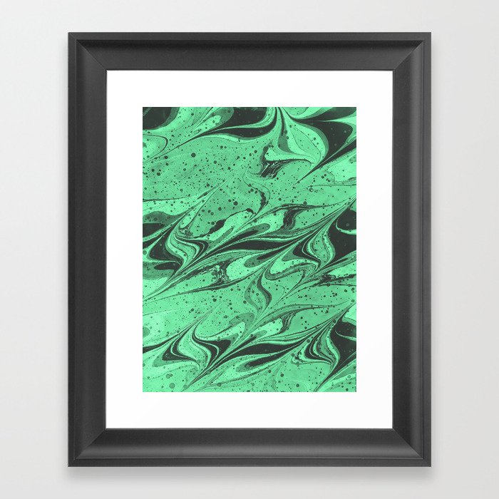 Green Waves Framed Art Print