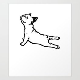 FRENCH BULL DOG YOGA NAMASTE product FUNNY GYM design DOGS Art Print