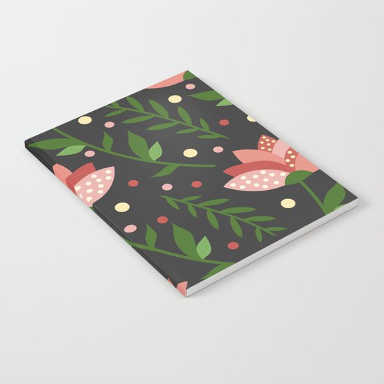 Floral grey pattern. Notebook