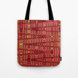 Zig-zag waves in red Tote Bag
